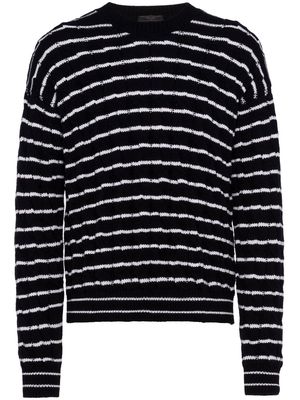 Prada intarsia-knit stripe cashmere jumper - Black