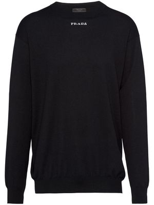 Prada intarsia-logo cashmere jumper - Black