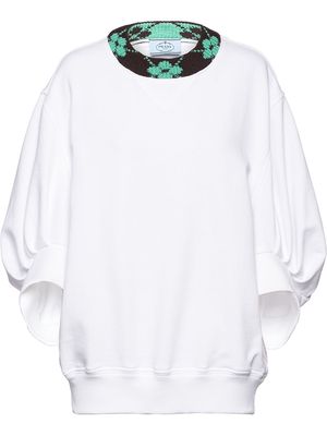 Prada jacquard detail sweatshirt - White