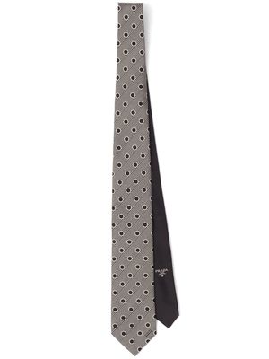 Prada jacquard silk tie - Grey