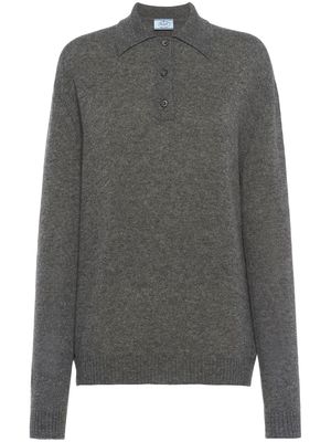 Prada knitted cashmere polo shirt - Grey
