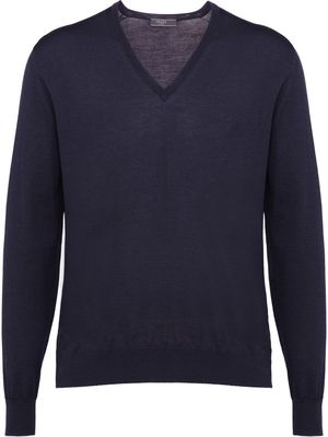 Prada knitted v-neck sweater - Blue