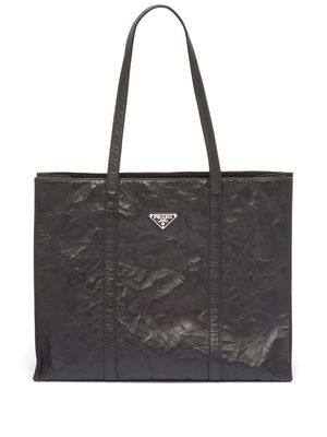 Prada large leather tote bag - Black