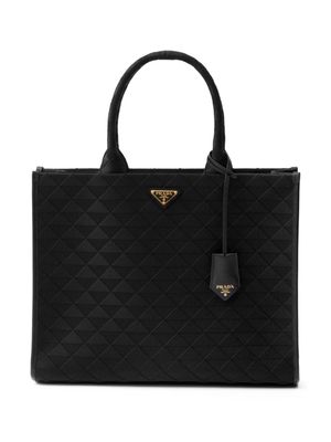 Prada large triangle-logo tote bag - Black