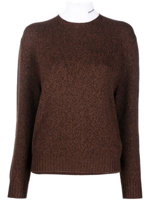 Prada layered high-neck jumper - Brown
