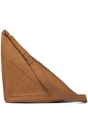 Prada leather triangle shoulder bag - Brown