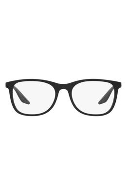 Prada Linea Rossa 55mm Pillow Optical Glasses in Rubber Black