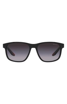 Prada Linea Rossa 56mm Gradient Pillow Sunglasses in Black