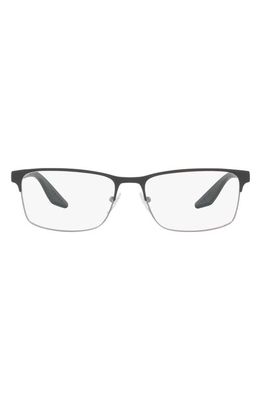 Prada Linea Rossa 57mm Rectangular Optical Glasses in Light Grey Grd