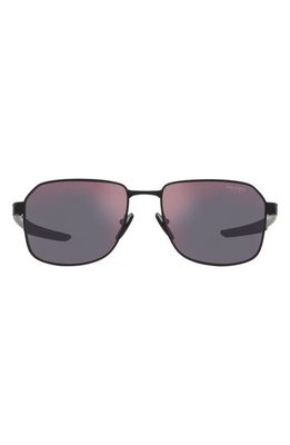 Prada Linea Rossa 57mm Rectangular Sunglasses in Dark Grey