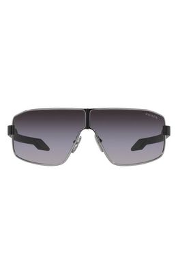 Prada Linea Rossa 74mm Gradient Irregular Sunglasses in Gunmetal