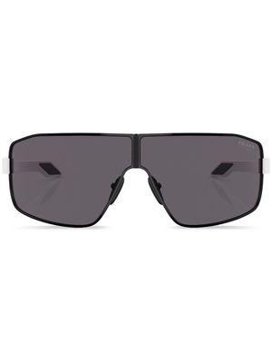 Prada Linea Rossa logo-print oversize-frame sunglasses - Black