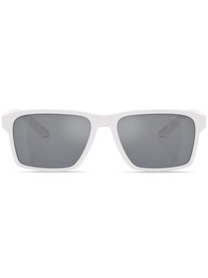 Prada Linea Rossa logo-print square-frame sunglasses - White