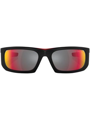 Prada Linea Rossa logo-print sunglasses - Black