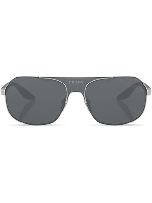 Prada Linea Rossa round-frame sunglasses - Silver