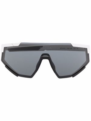 Prada Linea Rossa shield-frame oversize sunglasses - White