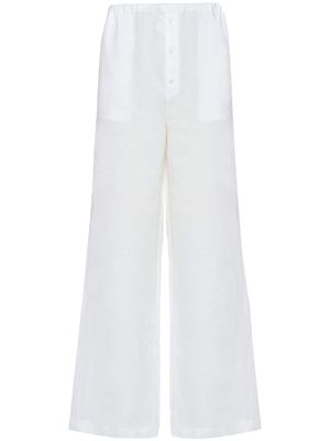 Prada linen wide-leg trousers - White