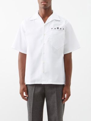 Prada - Logo And Fox-print Cotton Short-sleeved Shirt - Mens - White