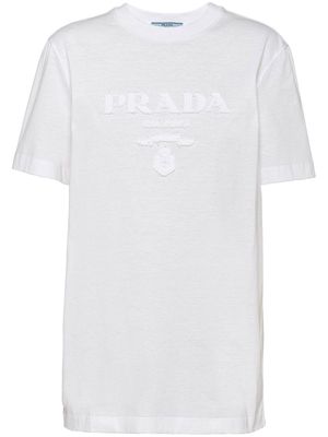Prada logo-appliqué cotton T-shirt - White