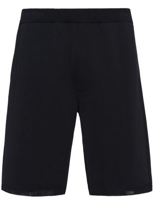 Prada logo-appliqué knitted bermuda shorts - Black
