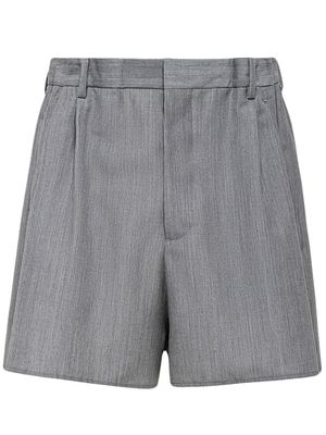 Prada logo-appliqué tailored shorts - Grey