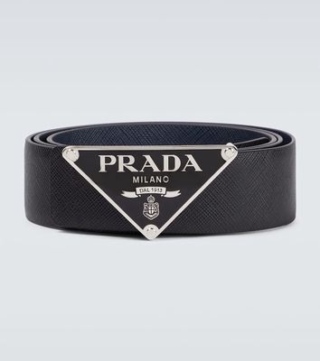 Prada Logo buckle leather belt