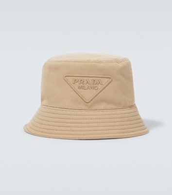 Prada Logo cotton bucket hat