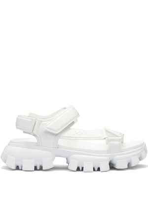 Prada logo-embossed chunky sandals - White
