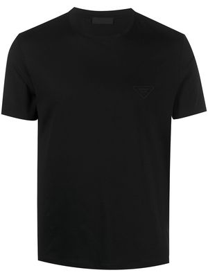 Prada logo-embroidered crew neck T-shirt - Black