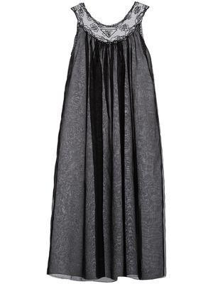 Prada logo lace midi dress - Black