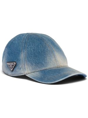 Prada logo-patch baseball cap - Blue