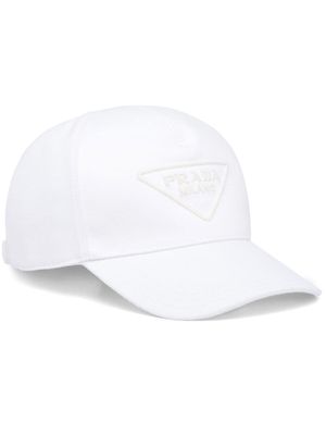 Prada logo-patch baseball cap - White