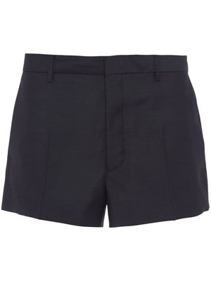 Prada logo-patch wool-mohair shorts - Black