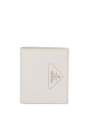 Prada logo-plaque bi-fold wallet - White