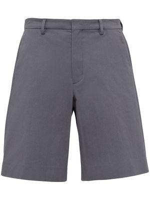 Prada logo-plaque cotton Bermuda shorts - Grey