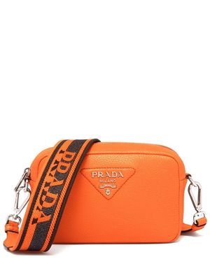 Prada logo plaque crossbody bag - Orange