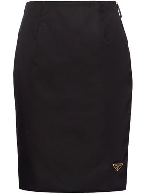 Prada logo-plaque mini skirt - Black
