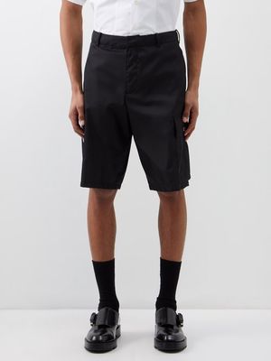 Prada - Logo-plaque Re-nylon Twill Shorts - Mens - Black