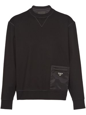 Prada logo-plaque sweatshirt - Black