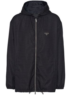 Prada logo-print hooded jacket - Black