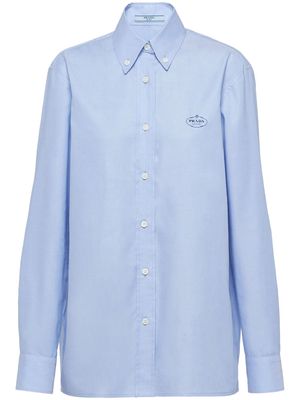 Prada logo-print long-sleeve shirt - Blue