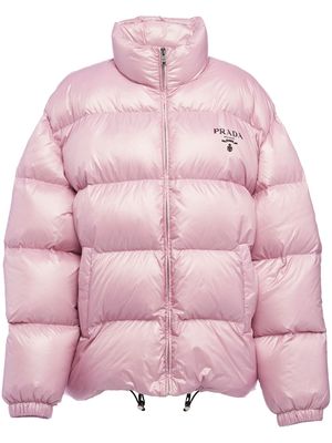 Prada logo-print padded down jacket - Pink