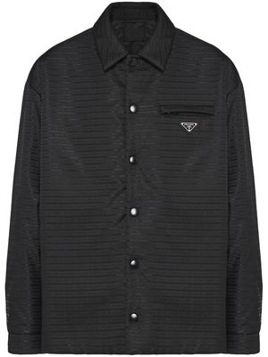 Prada logo-print padded shirt - Black