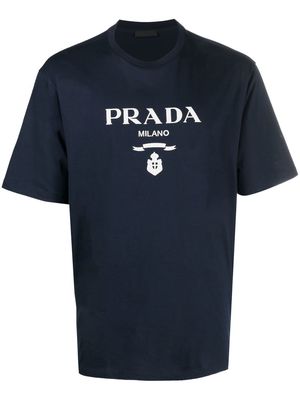 PRADA logo-print short-sleeved T-shirt - Blue