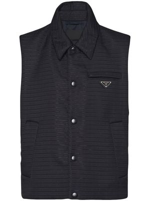 Prada logo-print sleeveless vest - Black
