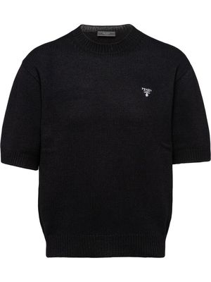 Prada logo short-sleeve jumper - Black