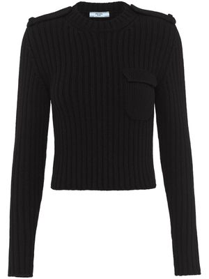 Prada long-sleeve crew-neck sweater - Black
