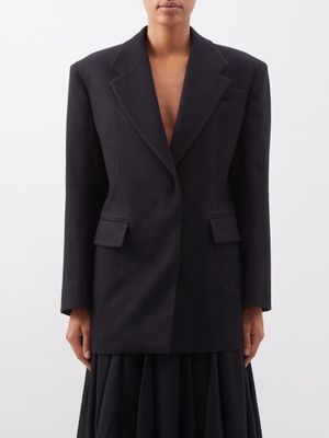 Prada - Longline Wool-twill Jacket - Womens - Black