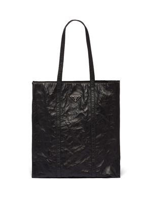 Prada medium crinkled tote bag - Black