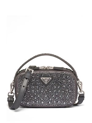 Prada mini crystal-embellished crossbody bag - Grey